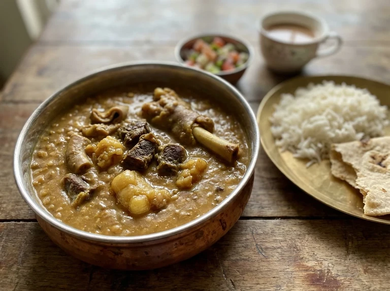 Spiced Tuvar Dal with Goat Offal