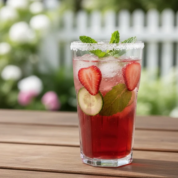 Strawberry Cucumber Mint Refresher