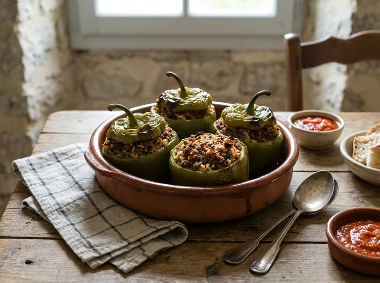 Stuffed Green Peppers (Four portions)