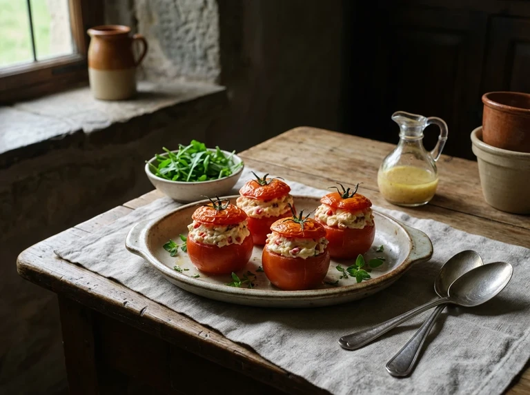 STUFFED TOMATOES, CHEESE SALAD