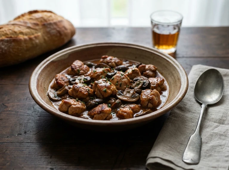 Sweetbread Sauté with Mushrooms