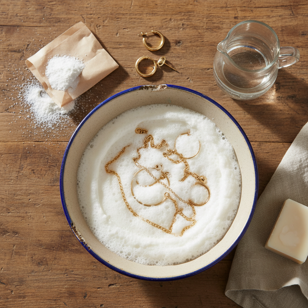 To Clean Gold Chains, Earrings, &c.