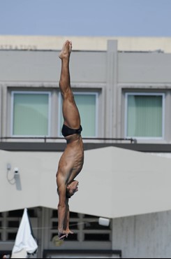Samuel Dorman placed fourth in the 3-meter dive at the ACC Championships.