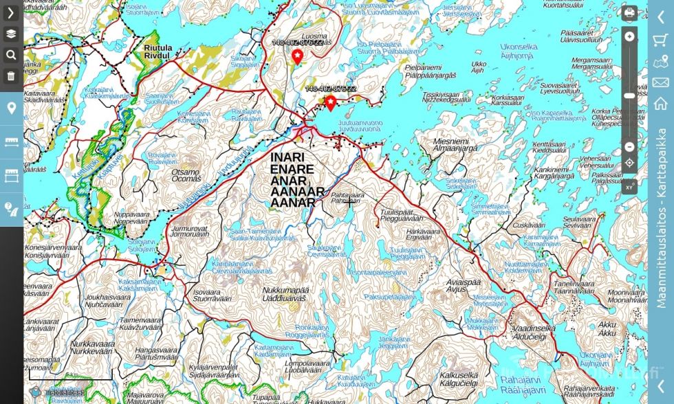 Luoston läheltä  määräala lapinmaata * kalamiehen kartta - mukaan  yli 700 yhteispalstaa – 