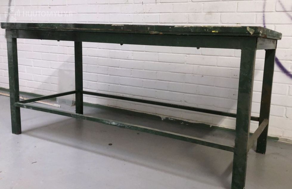 Vihreä metalli pöytä, työpöytä industrial-tyyliä – 