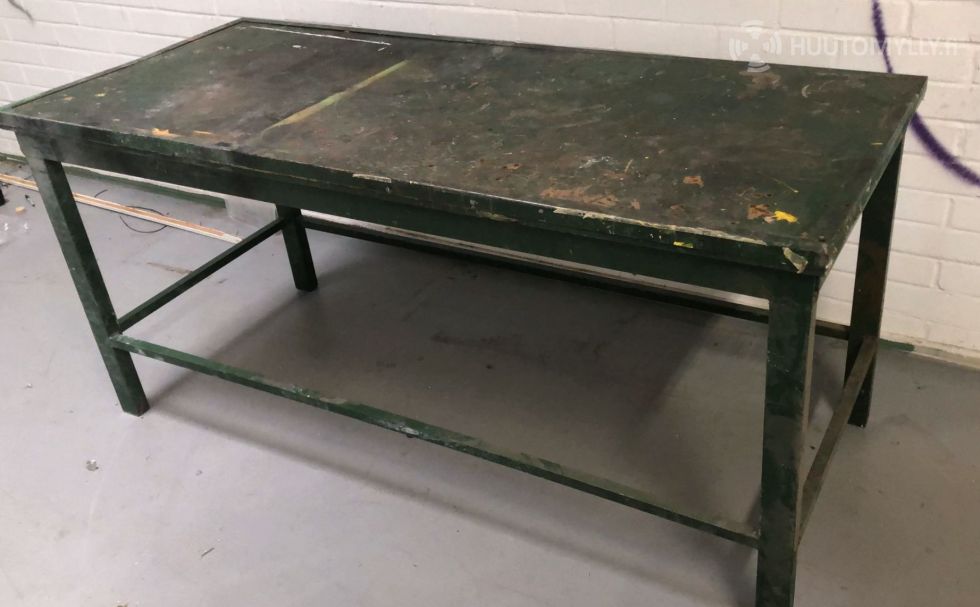 Vihreä metalli pöytä, työpöytä industrial-tyyliä – 