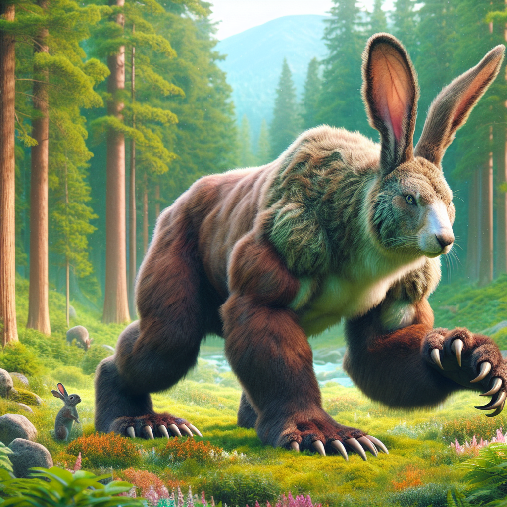 Bearabbit, an AI-generated hybrid of Bear and Rabbit