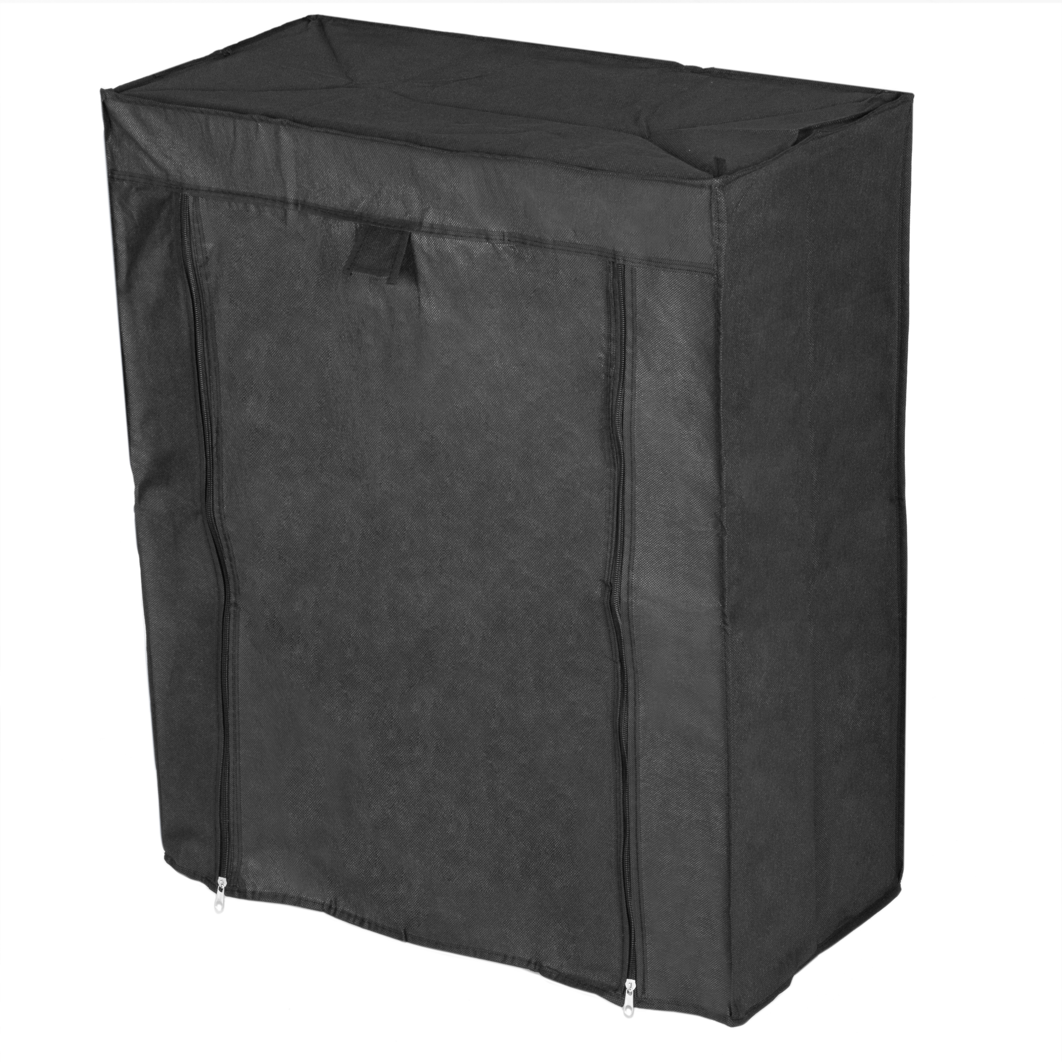 Armario ropero portátil multiusos de tela 4 baldas negro