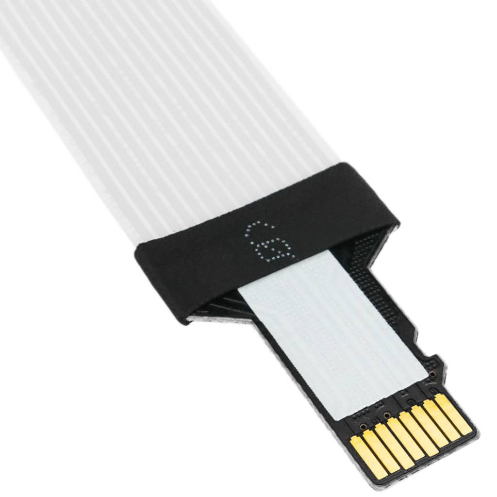 Adaptador de microSD TF a slot de tarjeta SD SDHC SDXC con cable plano de 25 mm