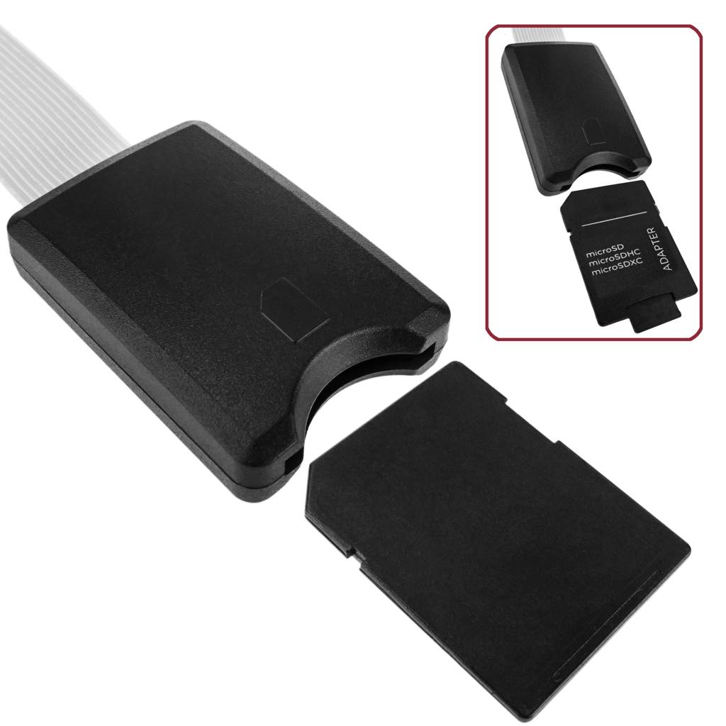 Adaptador de microSD TF a slot de tarjeta SD SDHC SDXC con cable plano de 48 mm