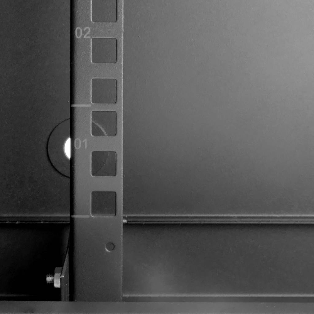 Armario Rack 19” 6U negro para pared con puerta transparente 600 x 150 x 370 mm
