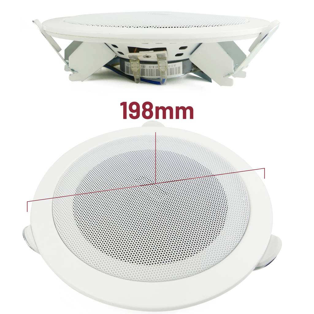 Altavoz empotrable redondo 10W blanco con diámetro de 200 x 50 mm