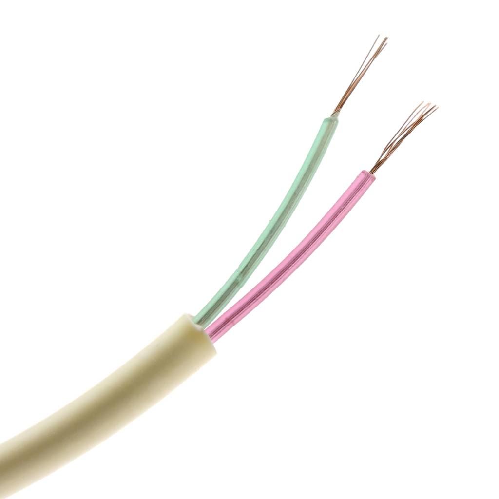 Bobina con cable Telefónico de material Redondo de 2-Hilos de color Marfil (100 m)