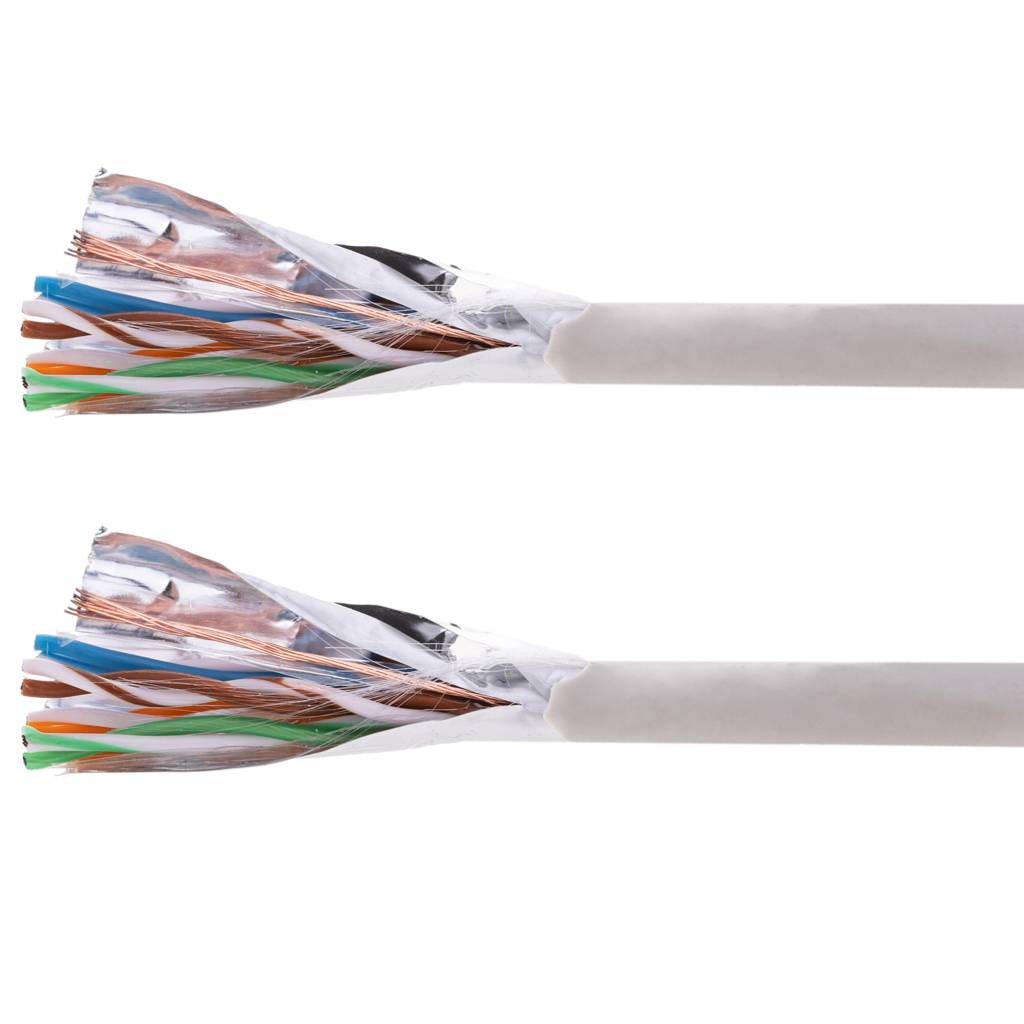 Bobina cable FTP de categoría 5e 26AWG de material flexible y color gris 100m