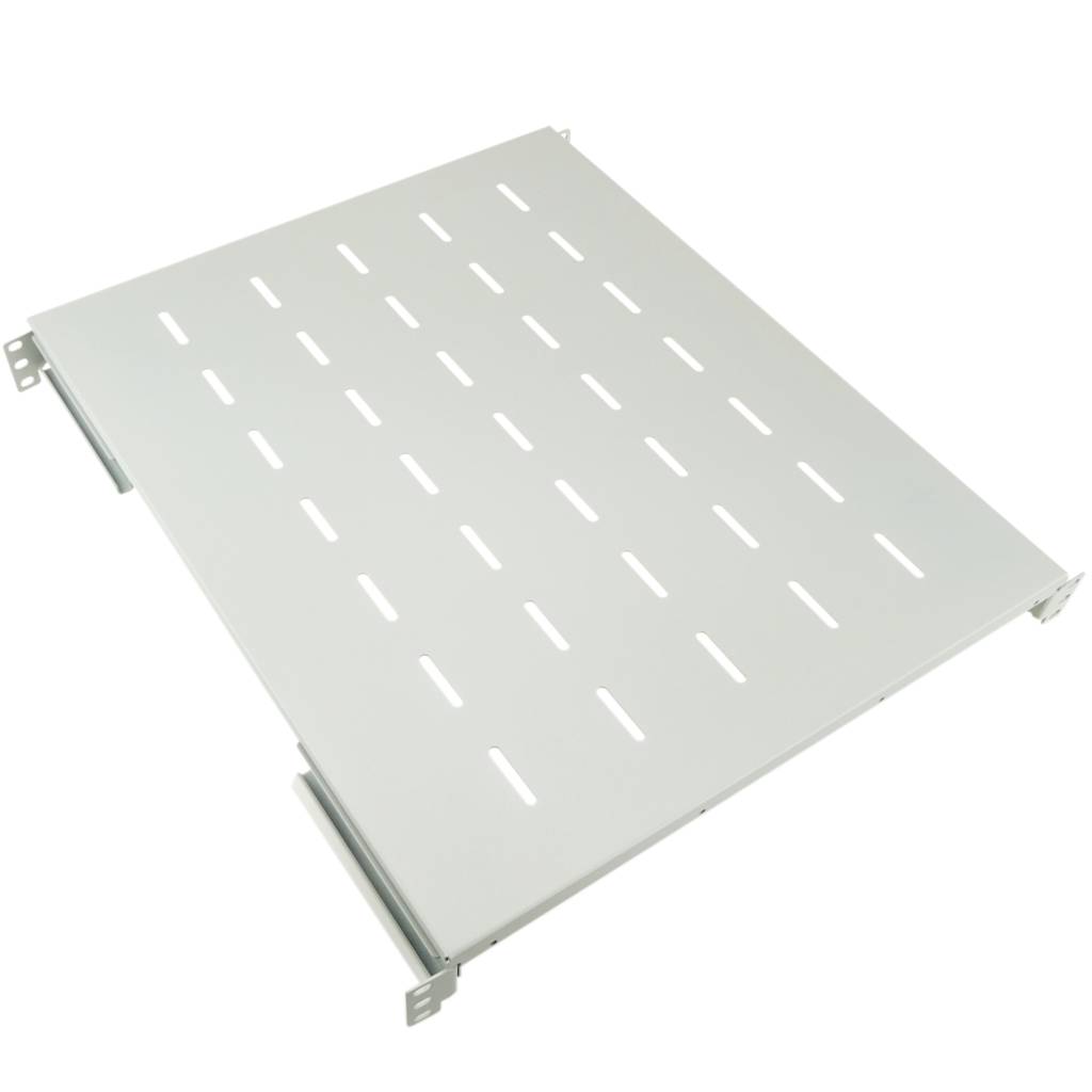 Bandeja ajustable de color blanco para armario rack con fondo 550mm