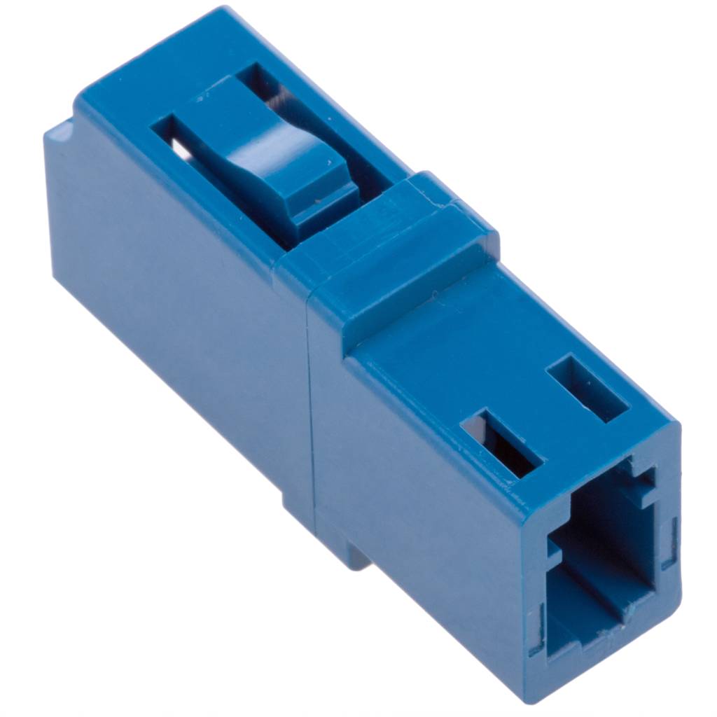Adaptador de fibra óptica LC a LC azul monomodo símplex