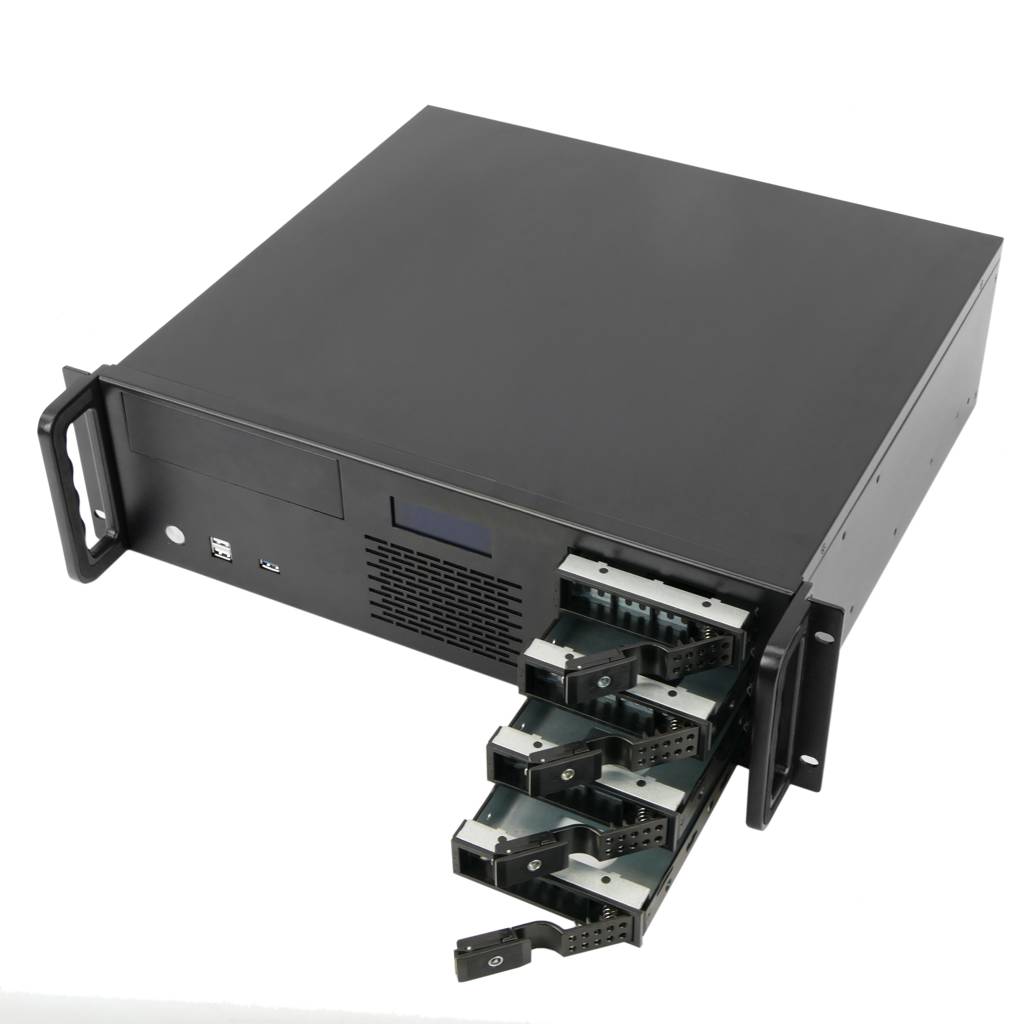 Caja para montaje en Rack 19” negra IPC microATX ATX 3U 2x5.25" 5x3.5" fondo 400mm