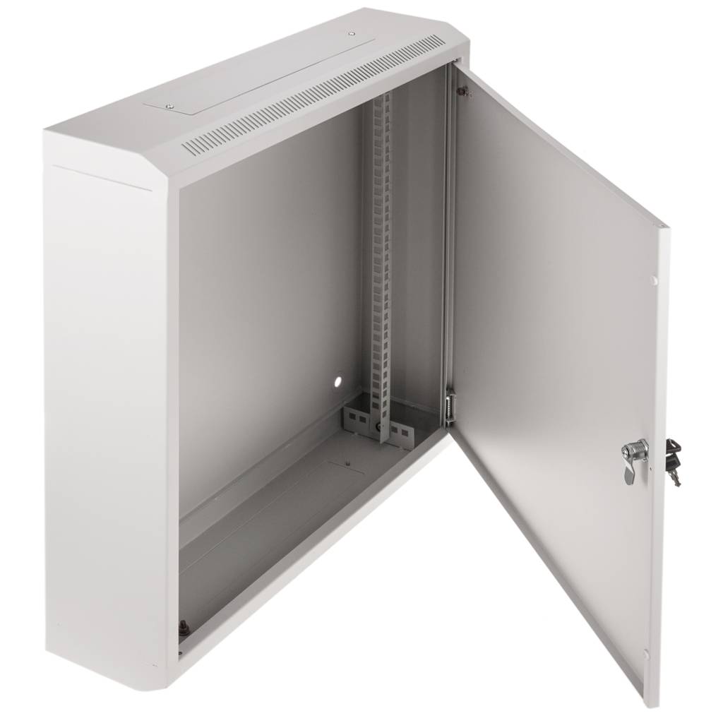 Armario Rack 19” 12U blanco para pared con puerta metálica 600 x 150 x 640 mm