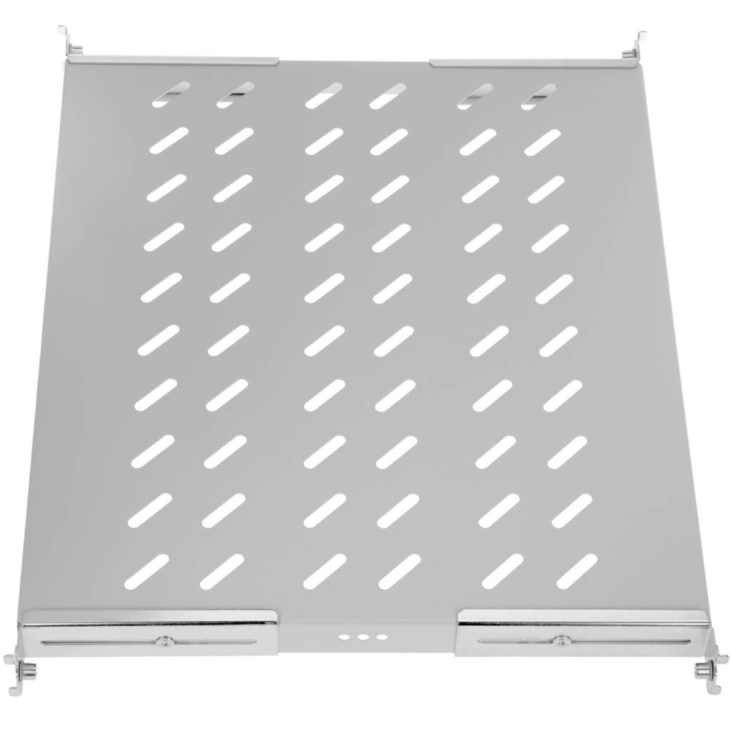 Bandeja fija ajustable para armario rack de color blanco 1U con fondo de 370 mm