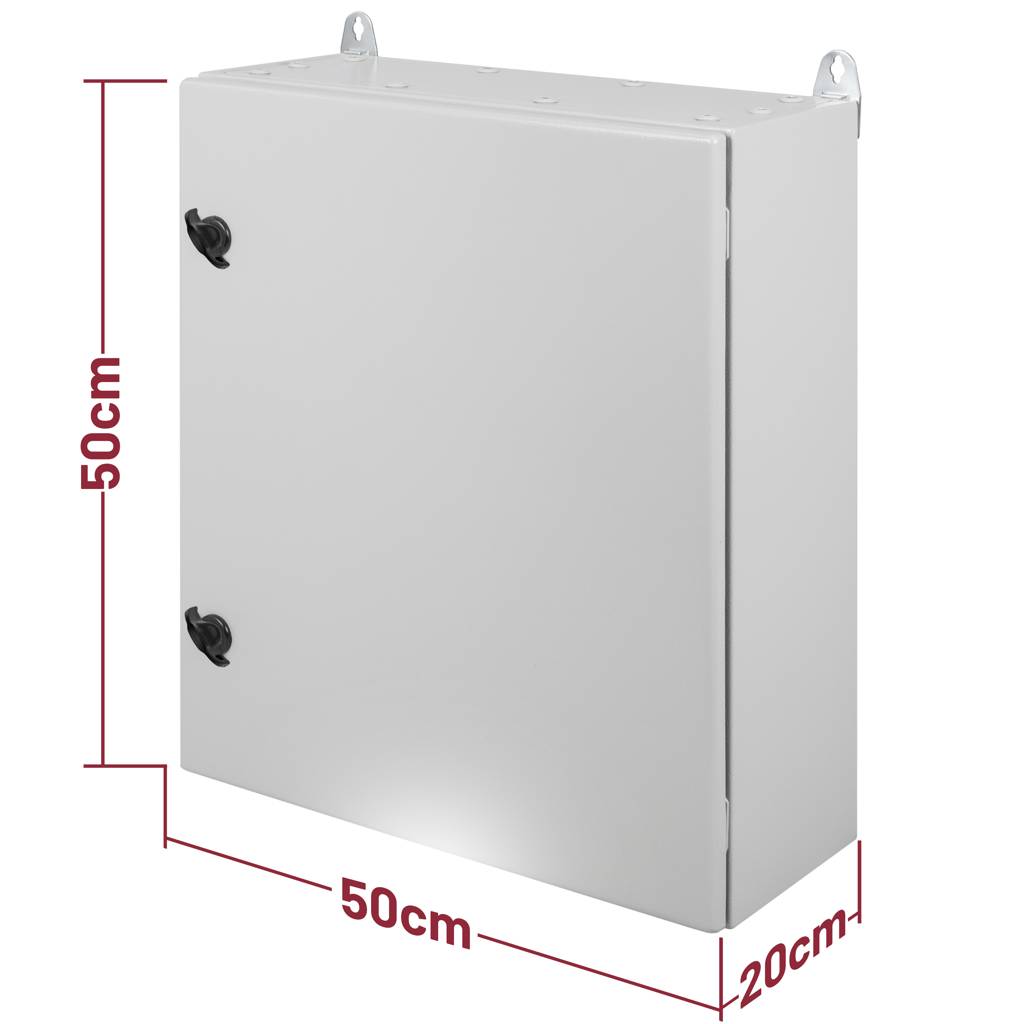 Caja de distribución eléctrica metálica con protección IP65 para fijación a pared 600x500x200mm