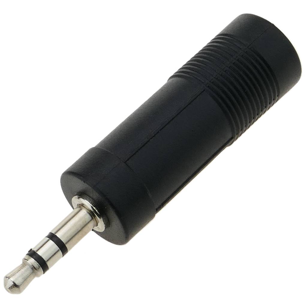 Adaptador TRS Jack hembra de 6.3 mm a minijack macho de 3.5 mm para reproductores de audio estéreo