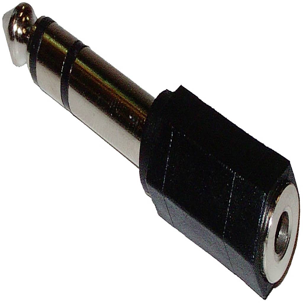 Adaptador TRS Jack macho de 6.3 mm a minijack hembra de 3.5mm para reproductores de audio estéreo