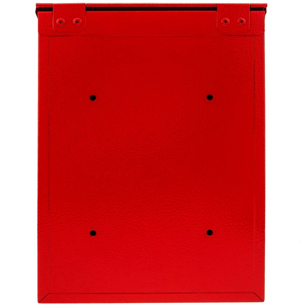 Buzón metálico para cartas de color rojo 21 x 6 x 30 cm
