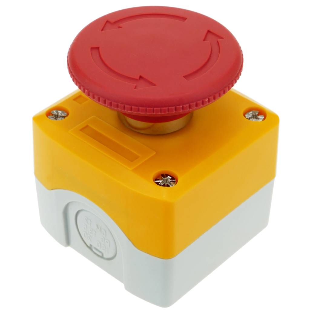 Caja de control de dispositivos eléctricos para 1 pulsador o interruptor de 22 mm amarillo