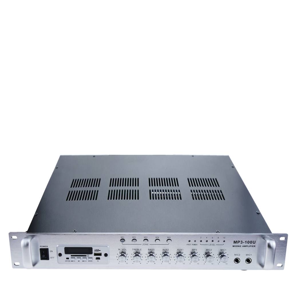 Amplificador profesional para sonorización de 100W 110V 5-Zona MIC AUX FM MP3
