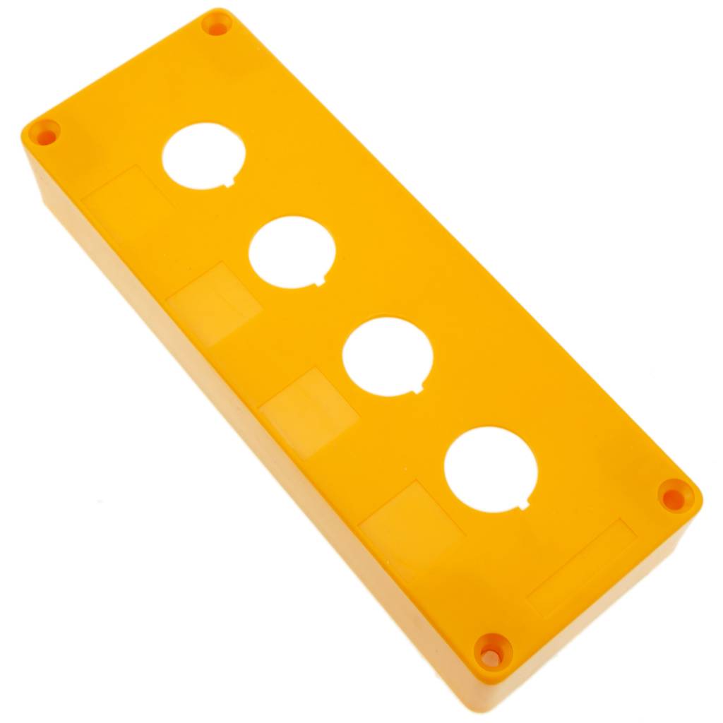 Caja de control de dispositivos eléctricos para 4 pulsador o interruptor de 22 mm amarillo