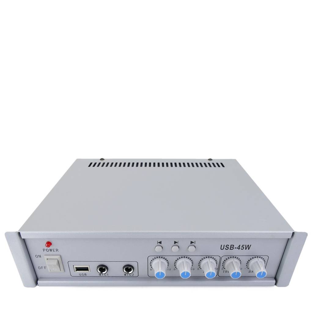 Amplificador profesional para sonorización de 45W 110V 1-Zona MIC AUX FM MP3
