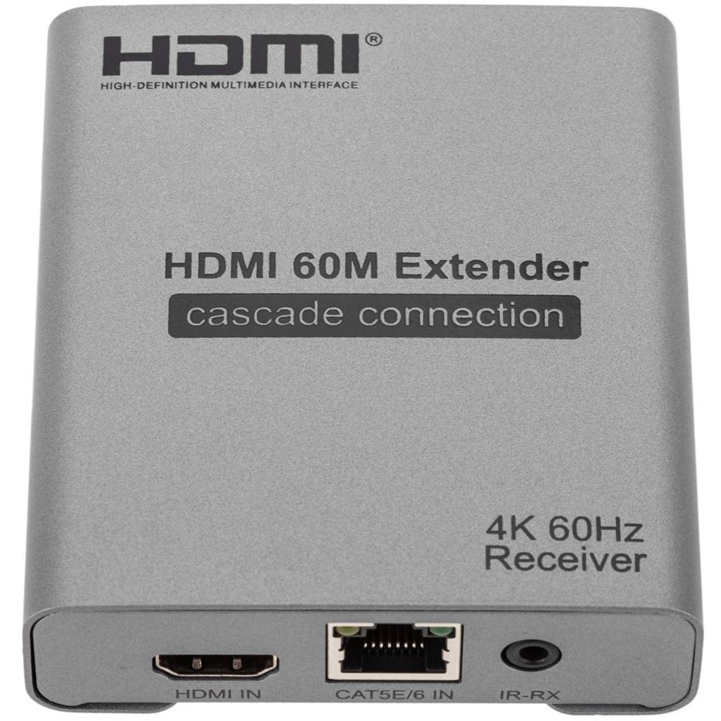 Aparato receptor extensor de HDMI hasta 60 m conexión en cascada 4K@60Hz