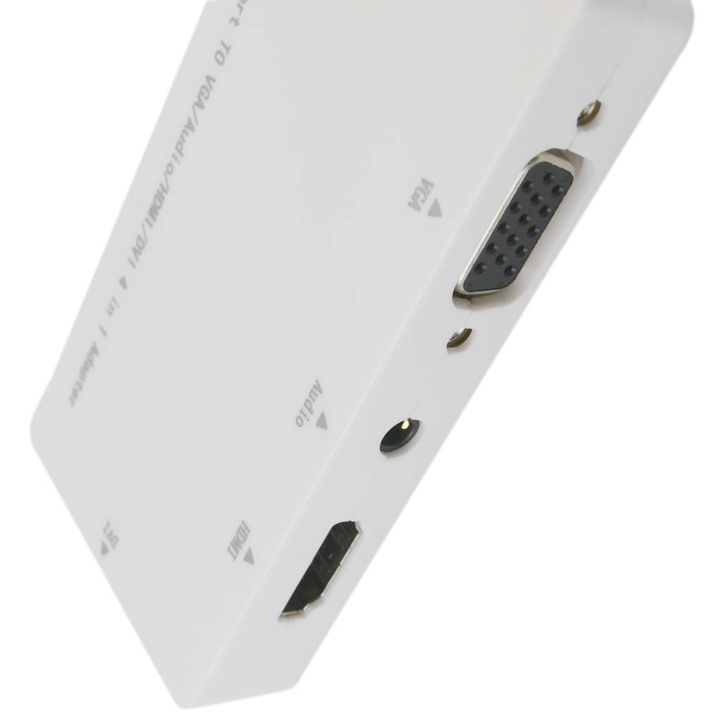 Adaptador de miniDisplayPort a VGA audio HDMI DVI blanco