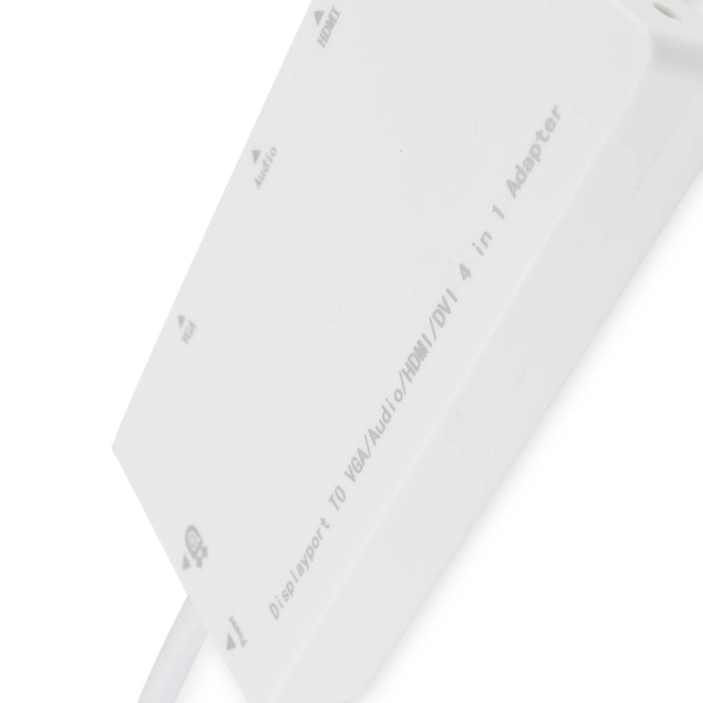 Adaptador de miniDisplayPort a VGA audio HDMI DVI blanco