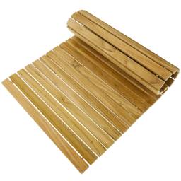 Alfombra para ducha y baño rectangular y enrollable 48 x 30 cm de madera de teca certificada