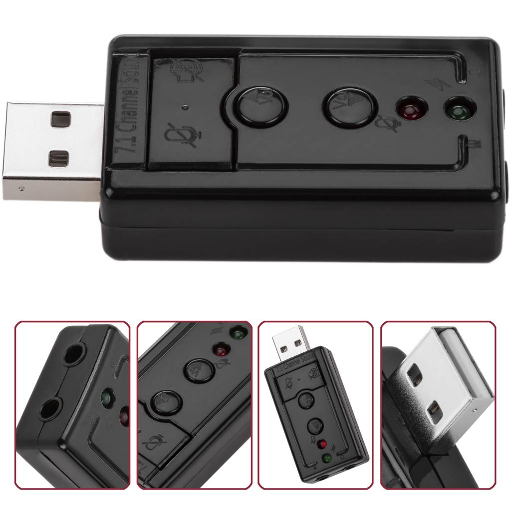 Adaptador Audio 7.1 Virtual USB 2.0 a 2 MiniJack 3.5 mm