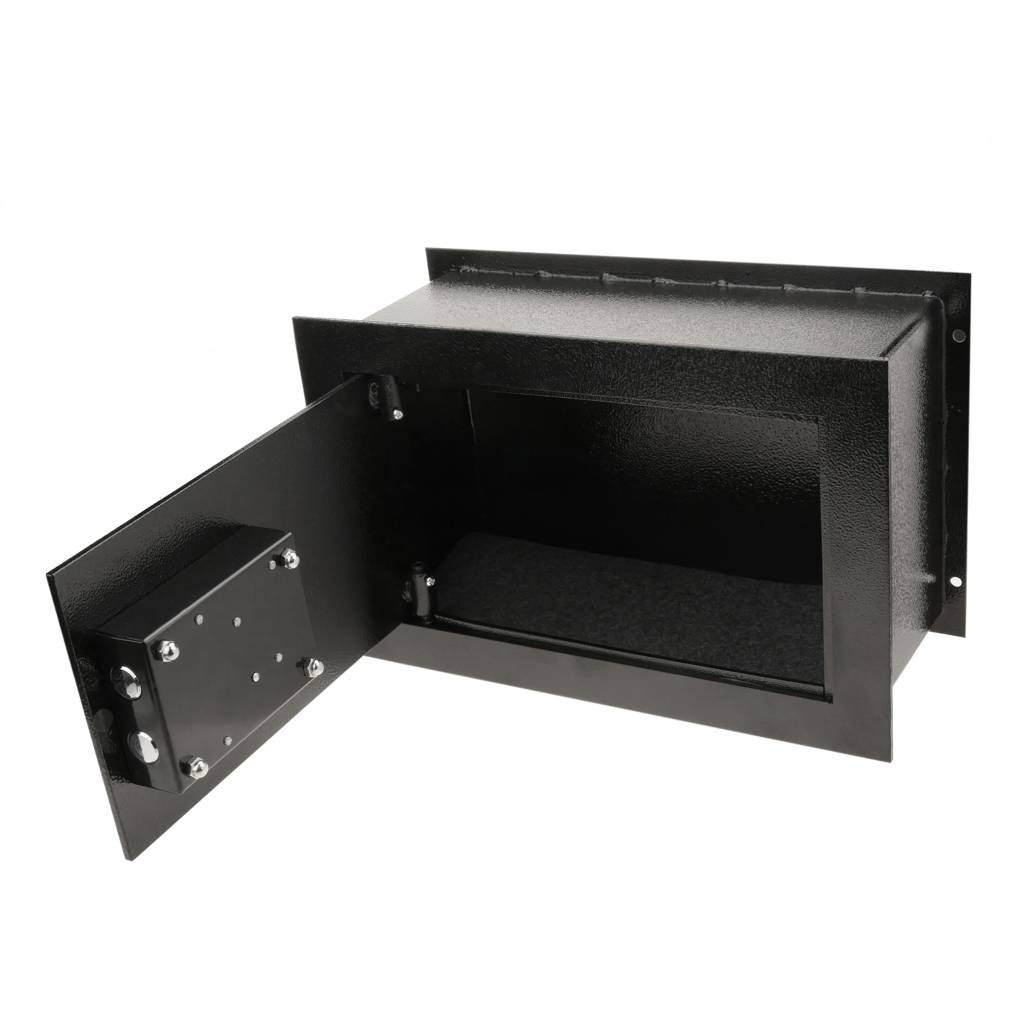 Caja fuerte de seguridad negra empotrada de acero con llaves 36x15x23cm
