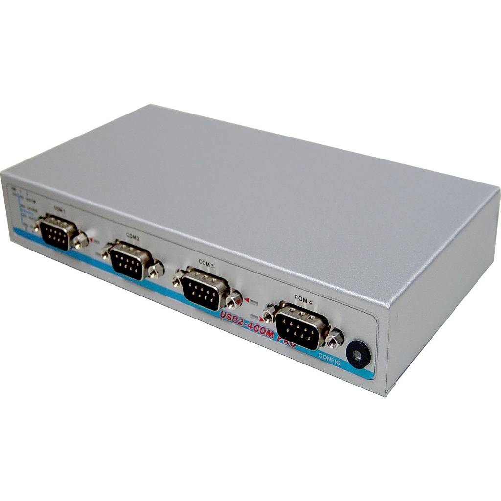 Adaptador USB a RS232, RS422 y RS485 con 4 puertos para carril DIN en gris