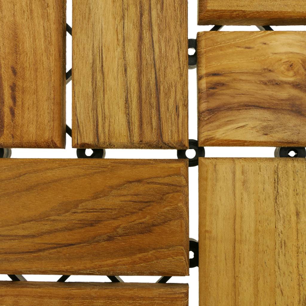 Baldosas de 30 x 30 cm con 12 listones de madera de teca  ( 10 unidades )