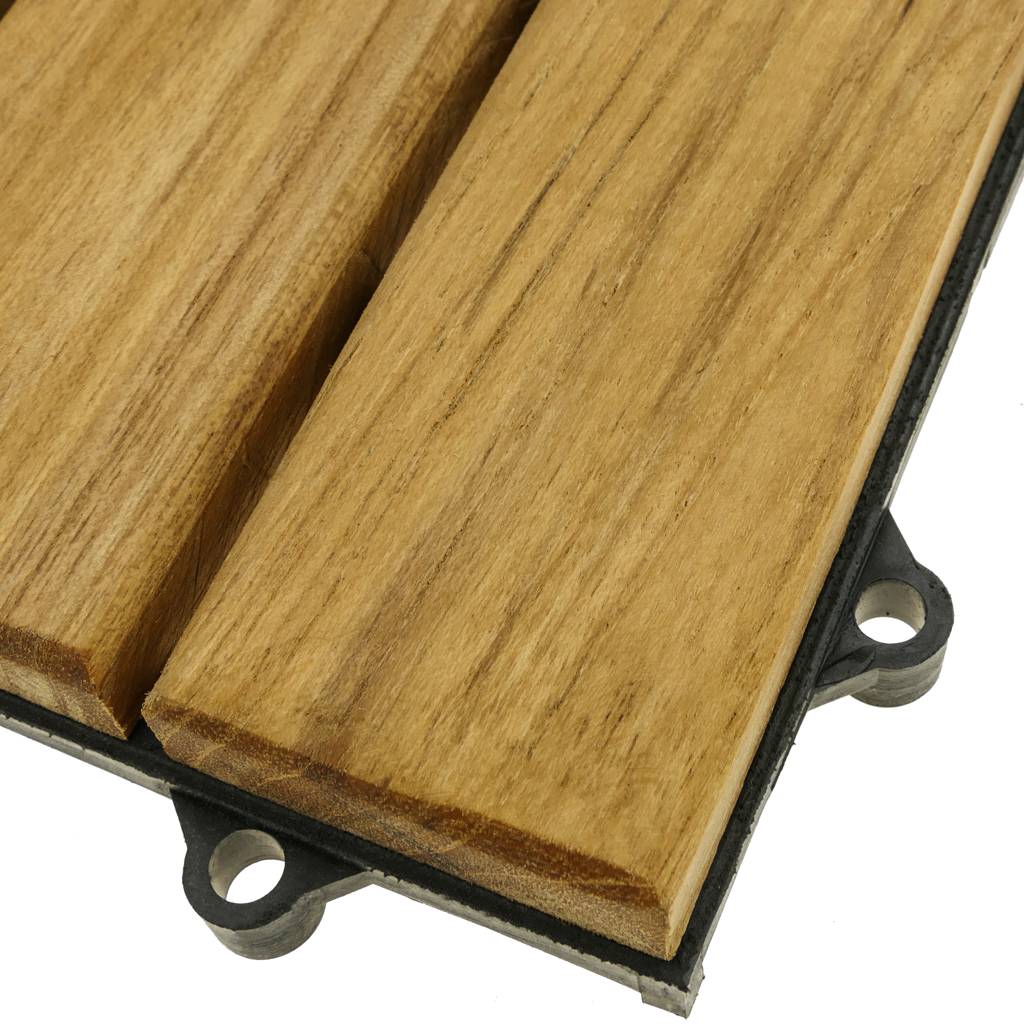 Baldosas de 30 x 30 cm con 12 listones de madera de teca  ( 10 unidades )