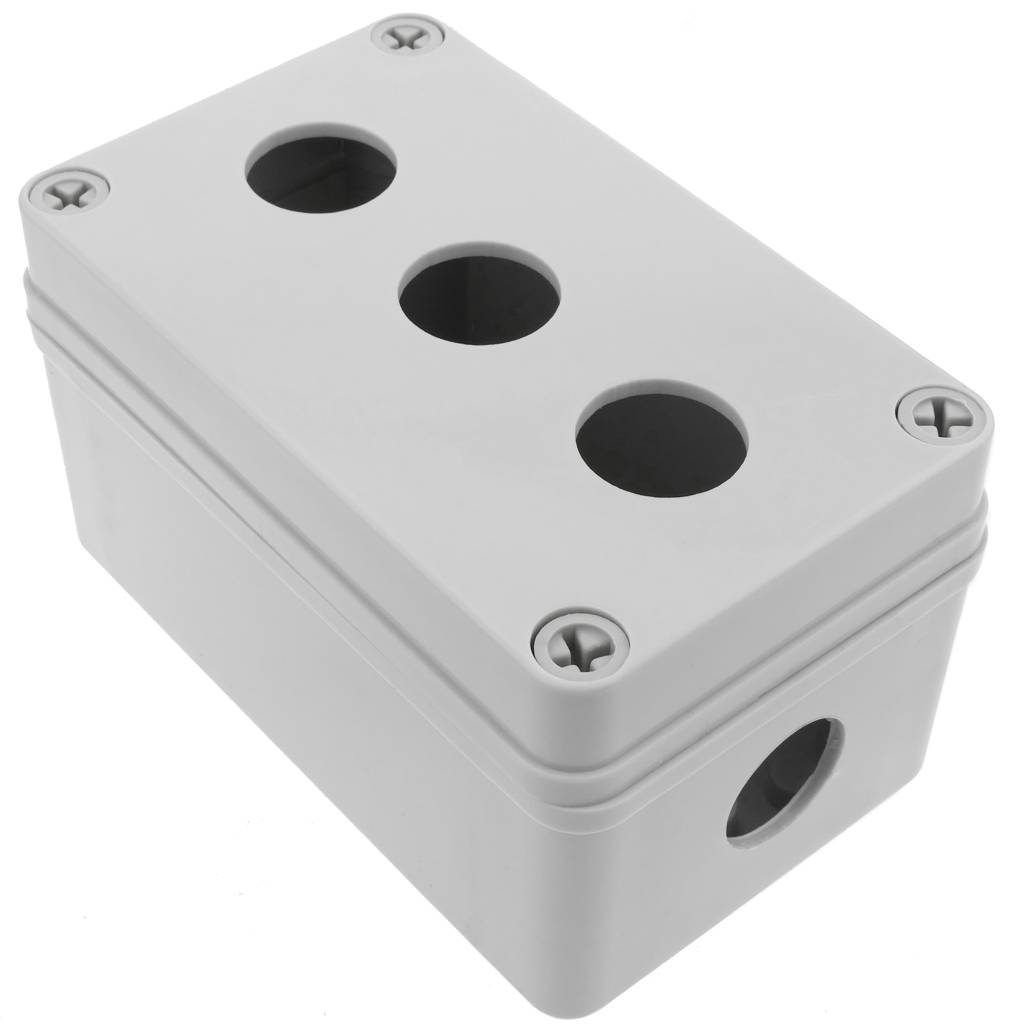 Caja de control de dispositivos eléctricos para 3 pulsador o interruptor de 22 mm gris