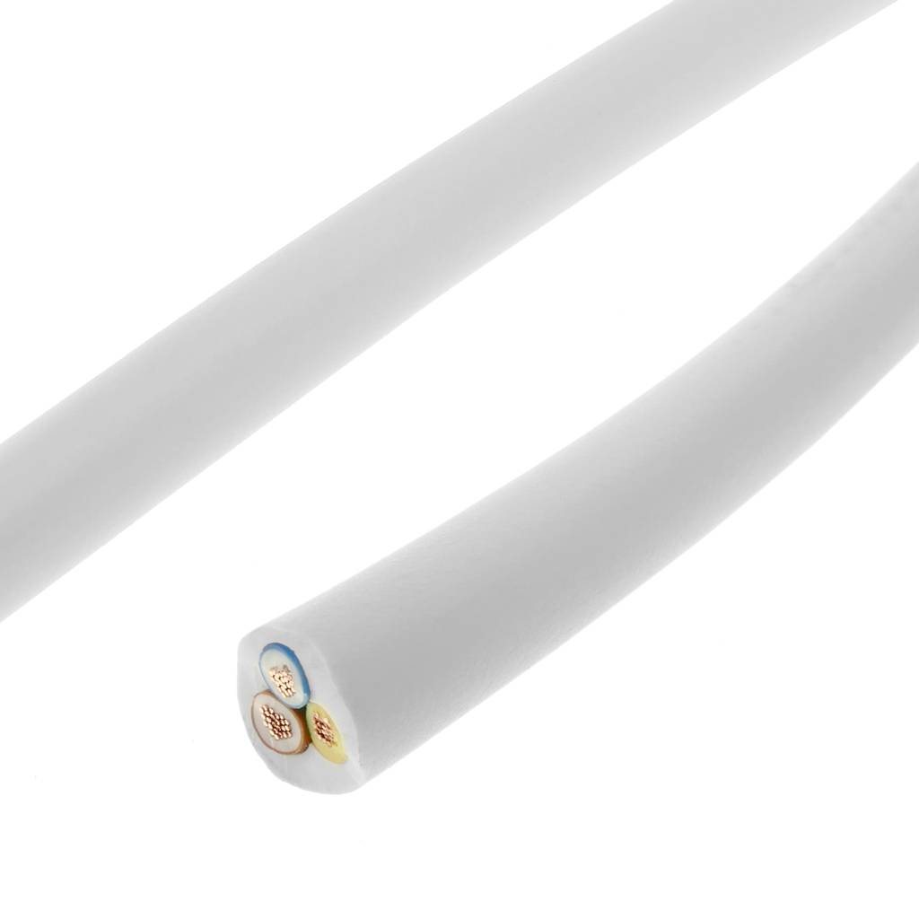 Bobina de 50 m con cable eléctrico de color blanco 3x2.5mm