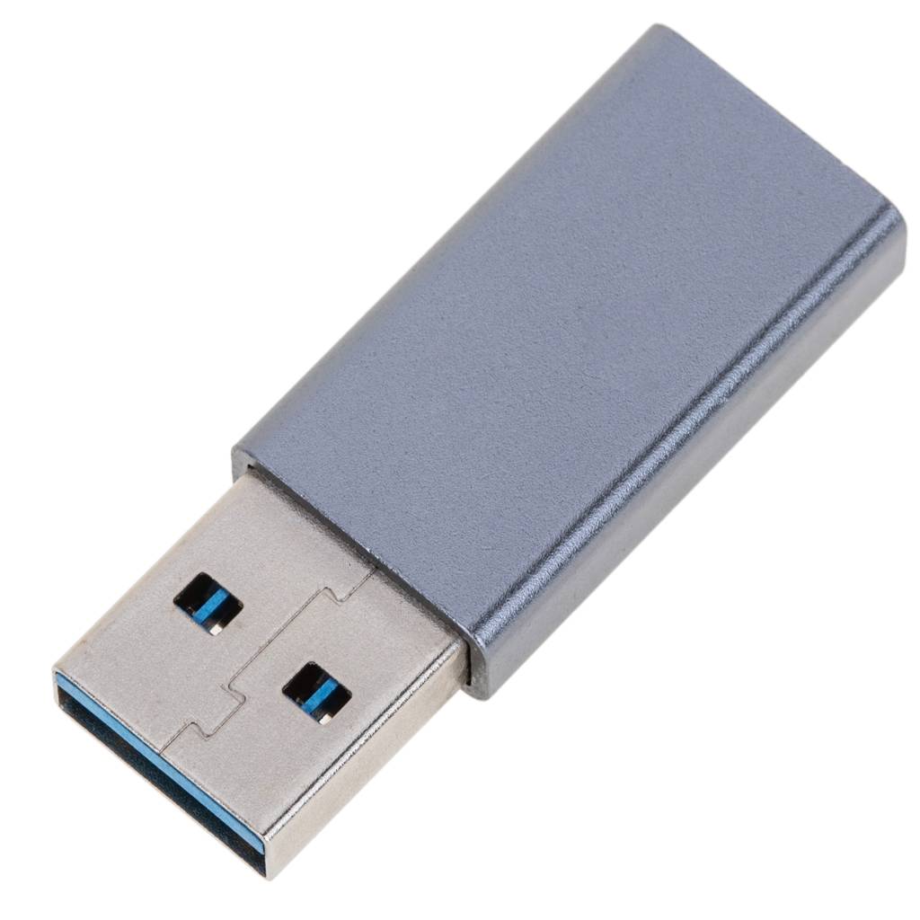 Adaptador USB 3.0 tipo A macho a USB tipo C hembra.