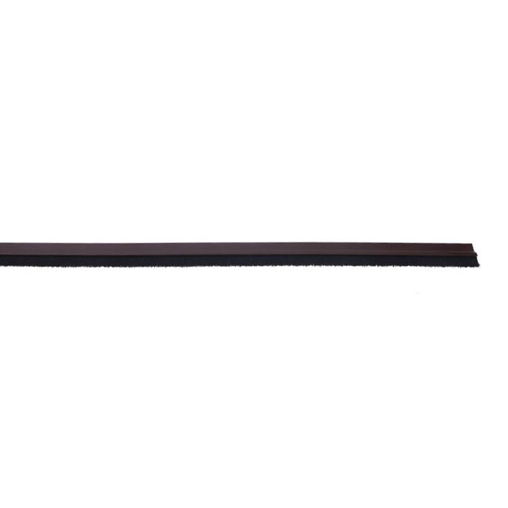 Burlete de acero rígido con cepillo para puertas en color marrón de 1 m de Geko
