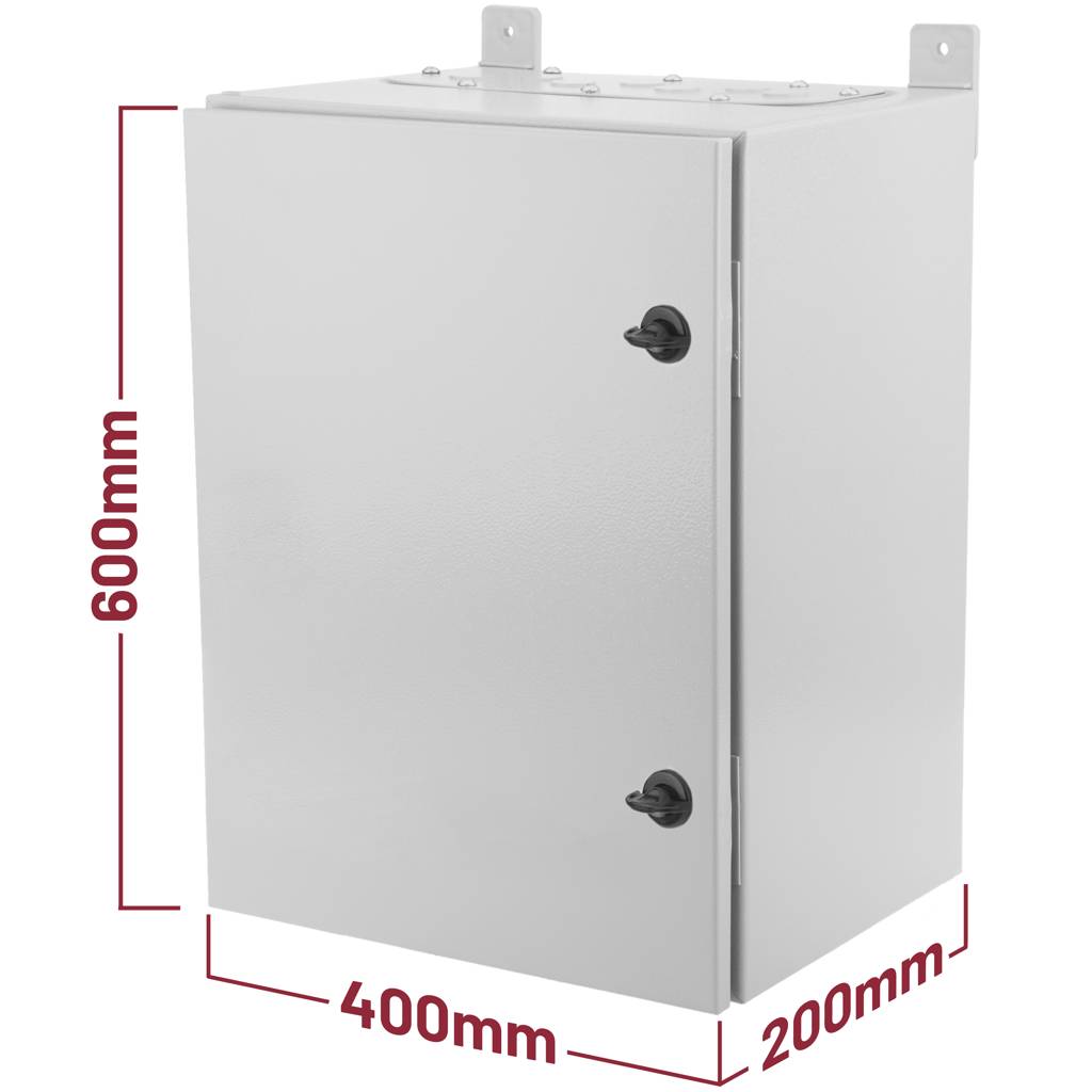 Armario eléctrico metálico con protección IP54 para pared 400x600x200mm