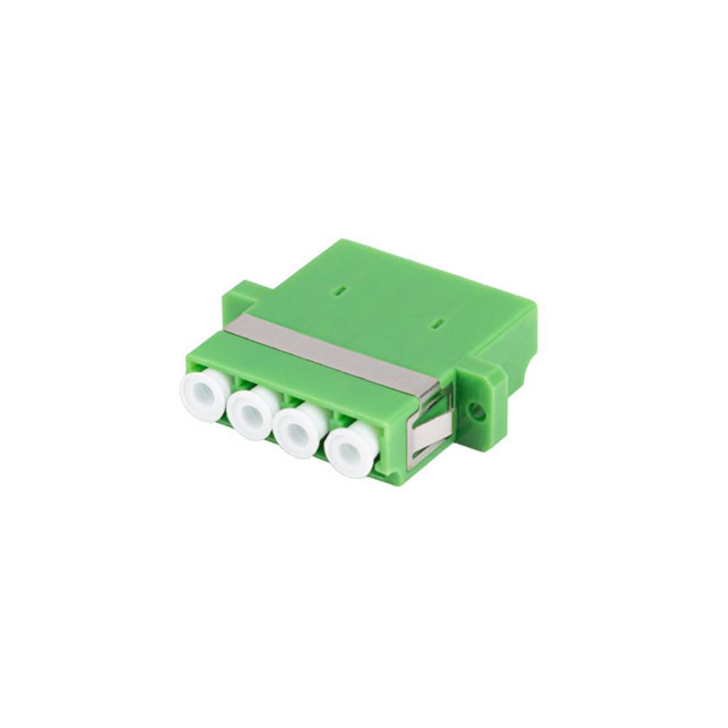 Adaptador de fibra óptica SM LC/APC de cuatro patillas en color verde de Lanberg FA-LCAP-SQ01-0001-BU