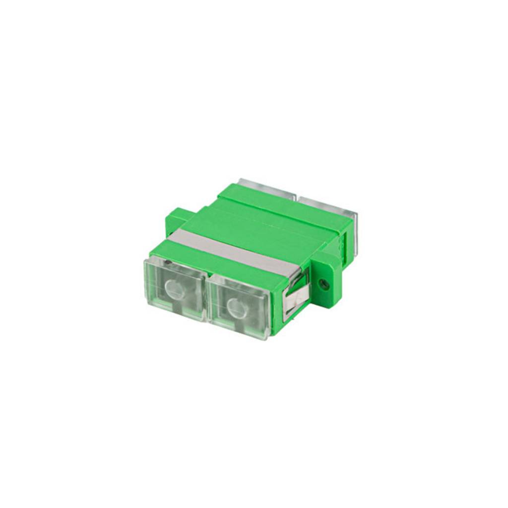 Adaptador de fibra óptica SC/APC Duplex en color verde de Lanberg FA-SCAP-SD01-0001-TR