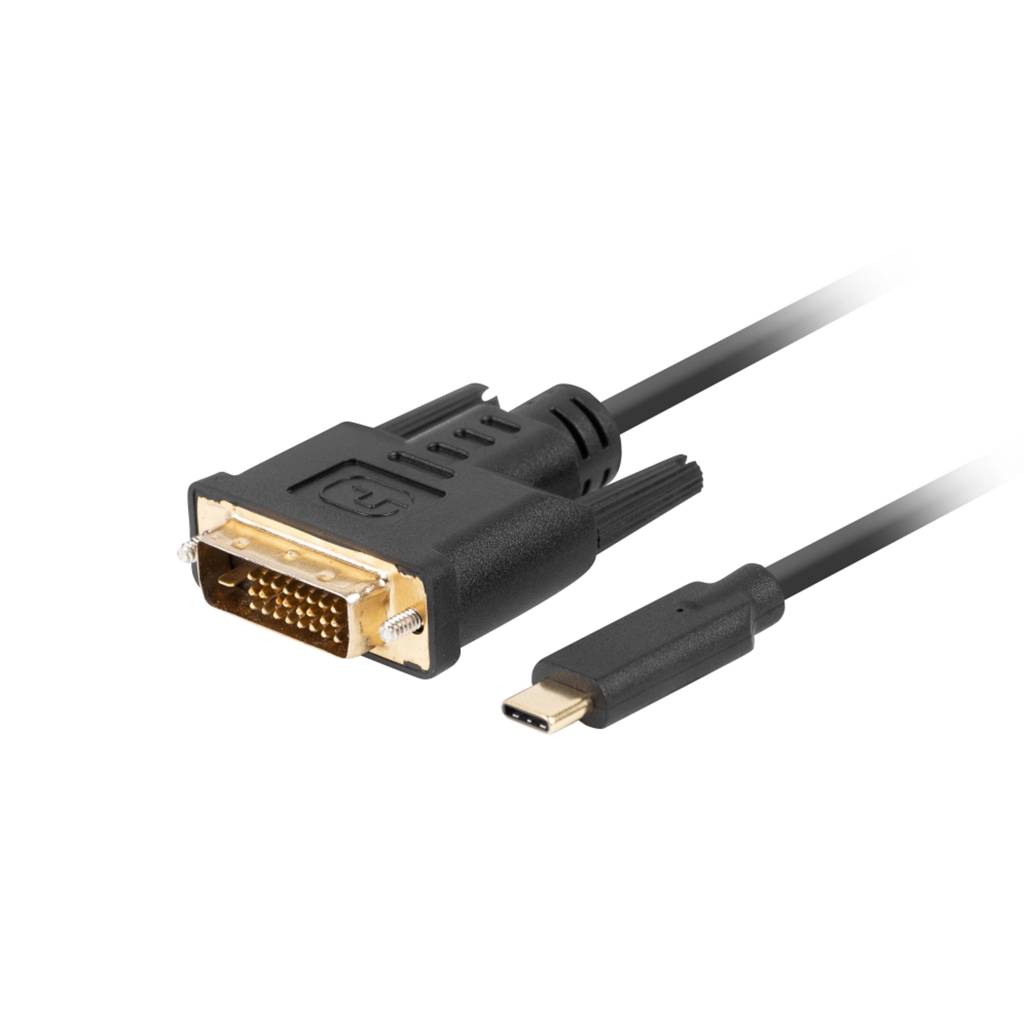 Cable adaptador de USB tipo C macho a DVI macho de 0,5 m de Lanberg CA-CMDV-10CU-0005-BK