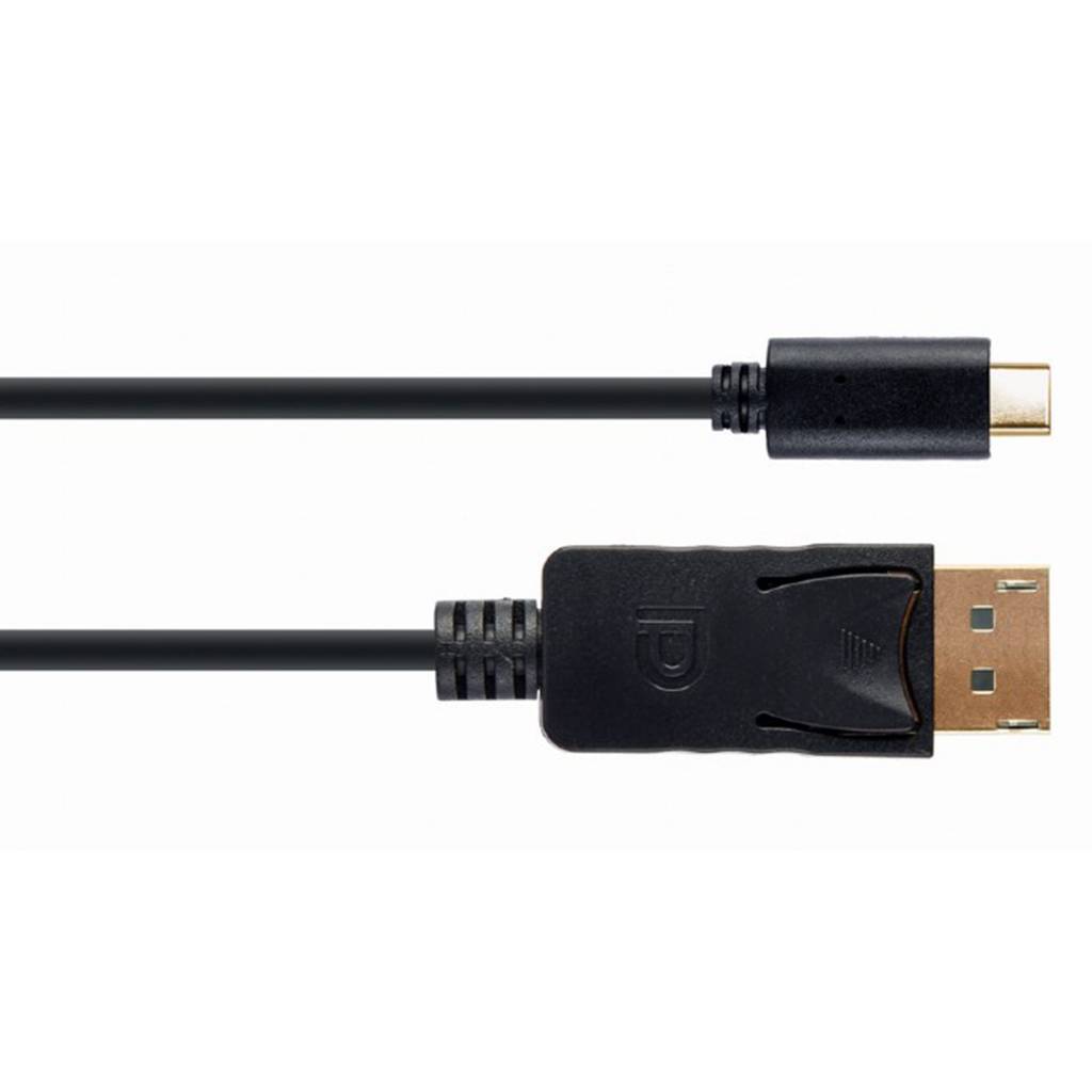 Adaptador de USB-C macho a DisplayPort macho 4K 60 Hz de 2m en color negro de Gembird A-CM-DPM-01