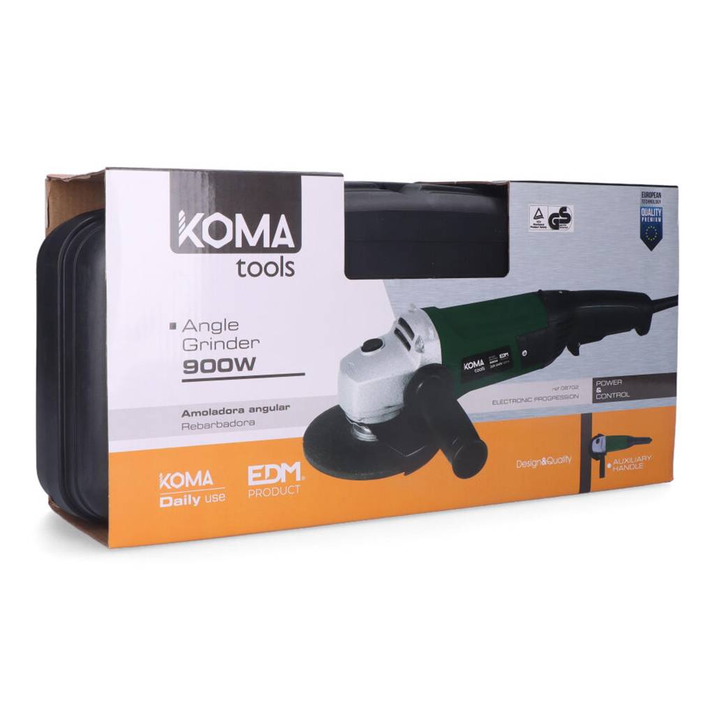 Amoladora eléctrica de 900W con diámetro de 115mm de KOMA Tools 08702